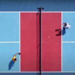 Pickleball court on tennis court